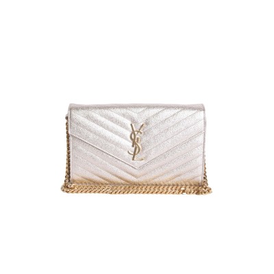 YSL GRAINED LEATHER POUCH BAG 377828 (22.5*14*4cm) YSL GRAINED LEATHER POUCH BAG 377828 (22.5*14*4cm)